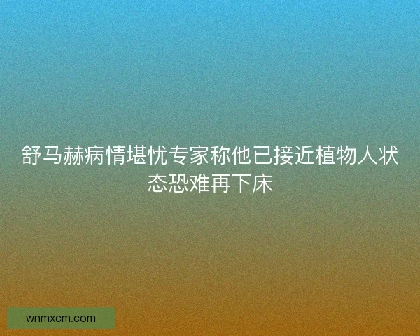 舒马赫病情堪忧专家称他已接近植物人状态恐难再下床 舒马赫病情堪忧专家称他已接近植物人状态恐难再下床